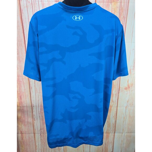 Under Armour Mens XXL Blue Camo Short Sleeve Loose Fit T-Shirt - Picture 2 of 7